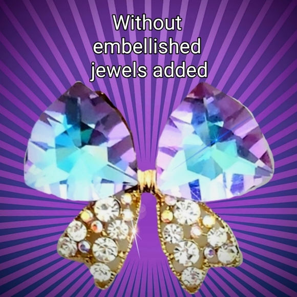 Iridescent Crystal Bowknot Brooch - Picture 10 of 15